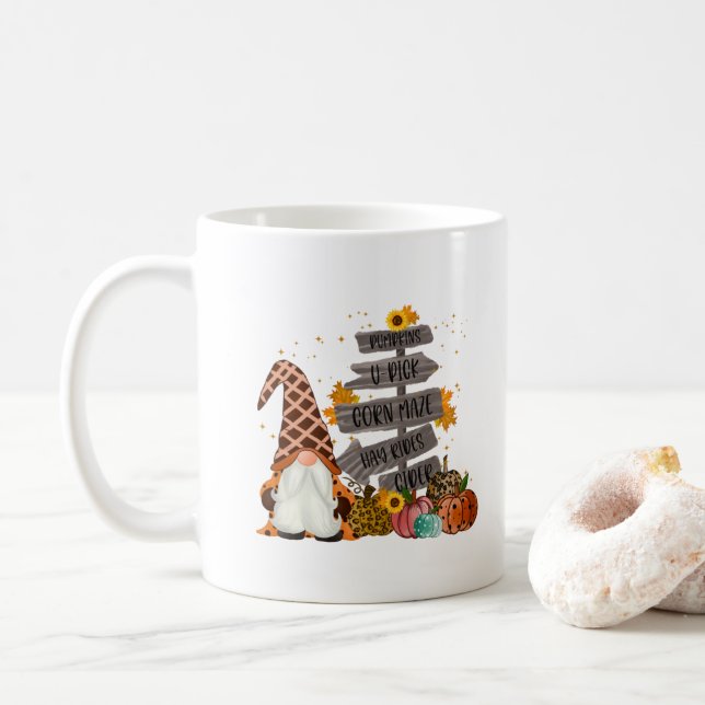 Halloween Tomtar, Höst, Pumpa, Höstturer Kaffemugg (Med munk)