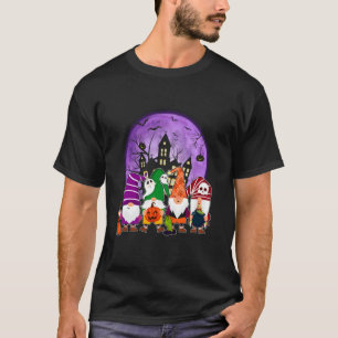 Halloween Tomtar Måne Fladdermöss Bus eller Godis T Shirt