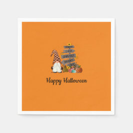 Halloween Tomtar, Orange, Höst Halloween Fest Pappersservett