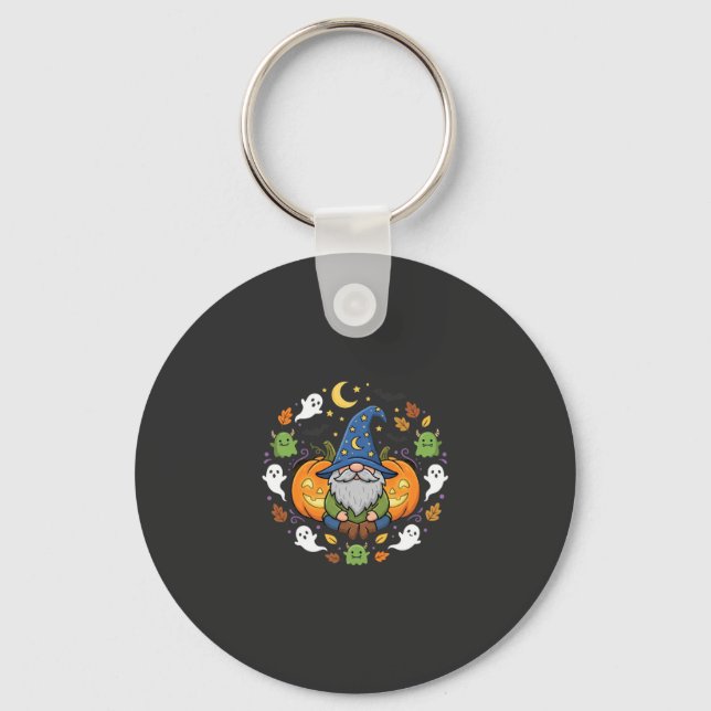 Halloween Tomtar Pumpa Magi Design Nyckelring (Framsida)