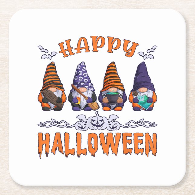Halloween Tomtar Underlägg Papper Kvadrat (Framsidan)