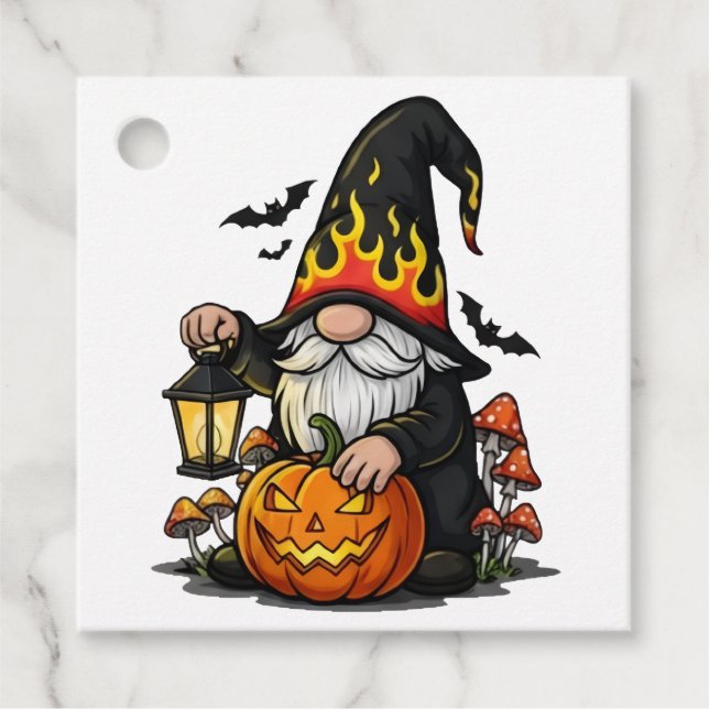 Halloween Tomte Förmånsetiketter Gåvor Etiketter (Framsida)