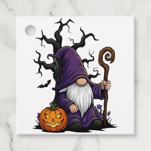 Halloween Tomte Förmånsetiketter Gåvor Etiketter (Framsida)