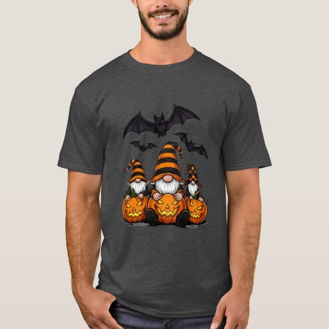 Halloween Tomte Grundläggande Mörk T-Shirt (Framsida)