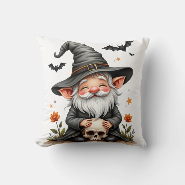 Halloween Tomte med Dödskalle Kudde (Framsida)
