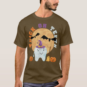 Halloween Tooth Hat Dentist Dental Assistant Trick T Shirt