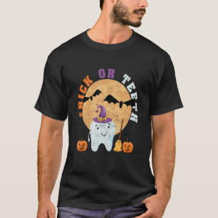 Halloween Tooth Hat Dentist Dental Assistant Trick T Shirt
