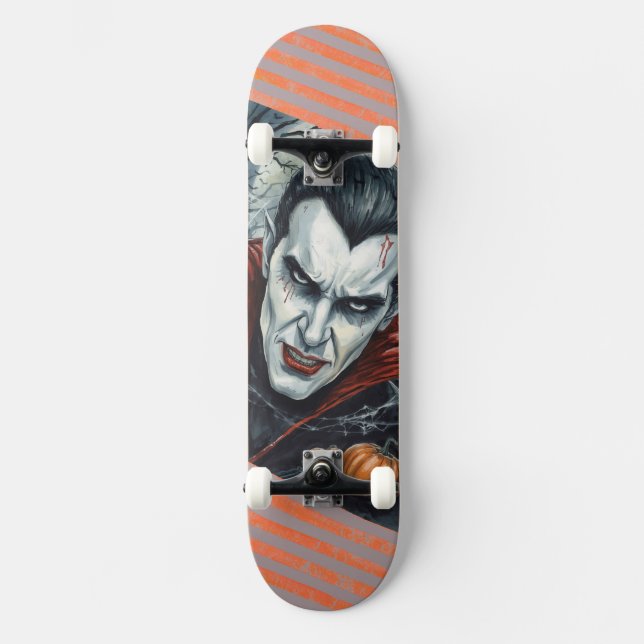 Halloween, törstig vampyr  mini skateboard bräda 18,5 cm (Framsida)