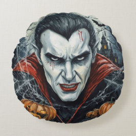 Halloween,Törstig Vampyr ,Pumpa Plock Rund Kudde