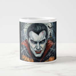 Halloween, törstig vampyr, pumpafält jumbo mugg