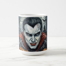 Halloween, törstig vampyr, pumpafält magisk mugg
