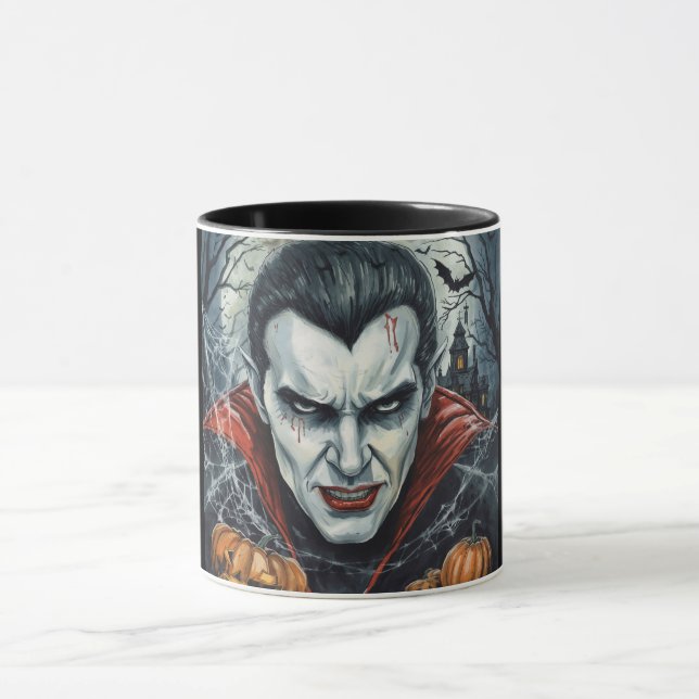 Halloween, törstig vampyr, pumpafält  mugg (Center)