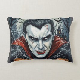 Halloween, törstig vampyr, pumpafält prydnadskudde