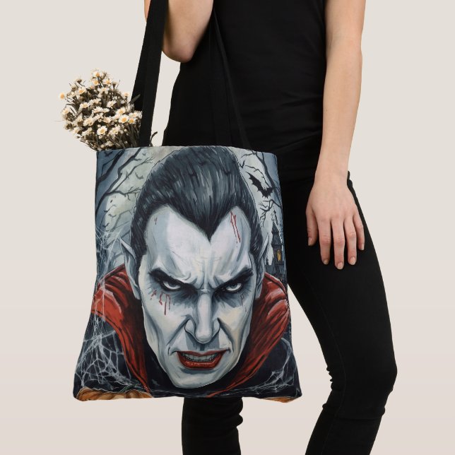 Halloween, törstig vampyr, pumpafält  tygkasse (Närbild)
