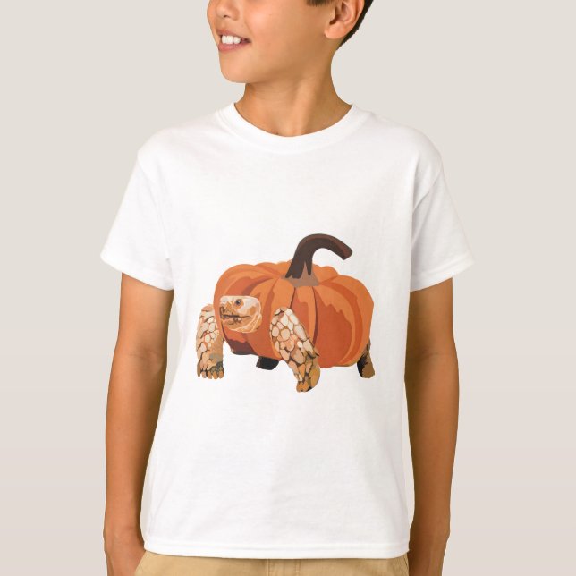 Halloween Tortoise Pumpkin T Shirt (Framsida)