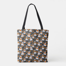 Halloween Tote Bag med Hund Spöken Pumpkins Tygkasse