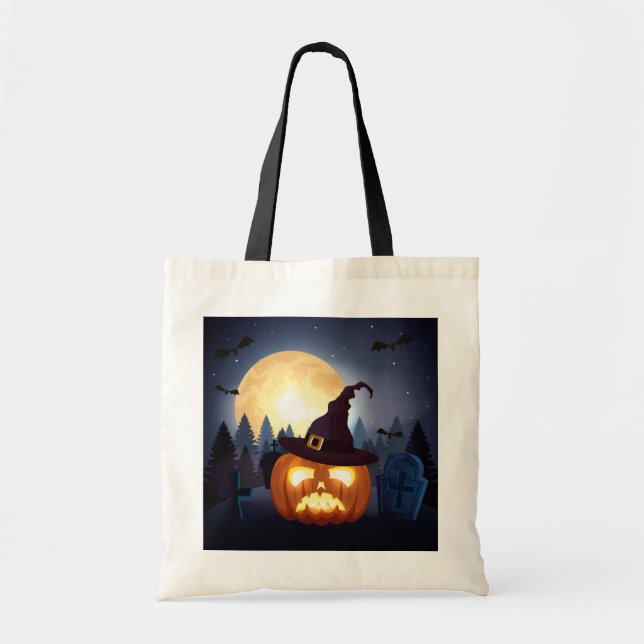 Halloween Tote Bag Tygkasse (Framsidan)