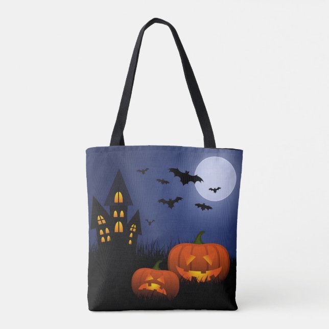 Halloween Tote Bag Tygkasse (Baksida)