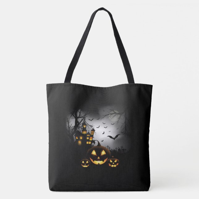 Halloween Tote Bag Tygkasse (Baksida)