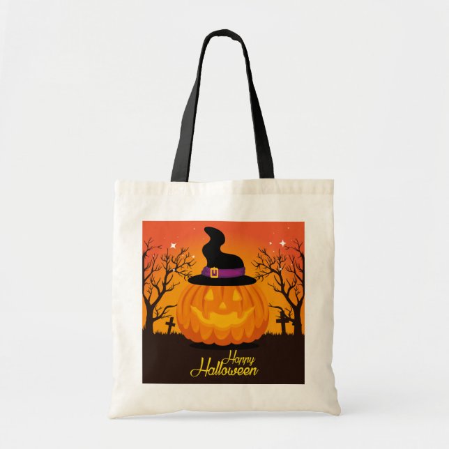 Halloween Tote Bag Tygkasse (Framsidan)