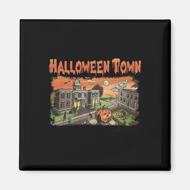 Halloween Town EST 1998 Halloween fest Cute Hallo Magnet (Framsidan)
