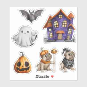 Halloween Town Haunted House Bulldog Klistermärken