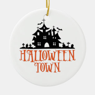 Halloween Town - Haunted House, Spooky Church Julgransprydnad Keramik