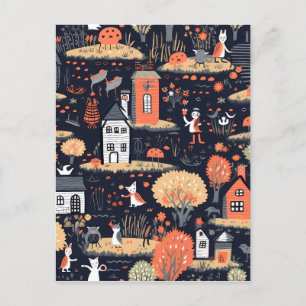Halloween Town Poster Vykort
