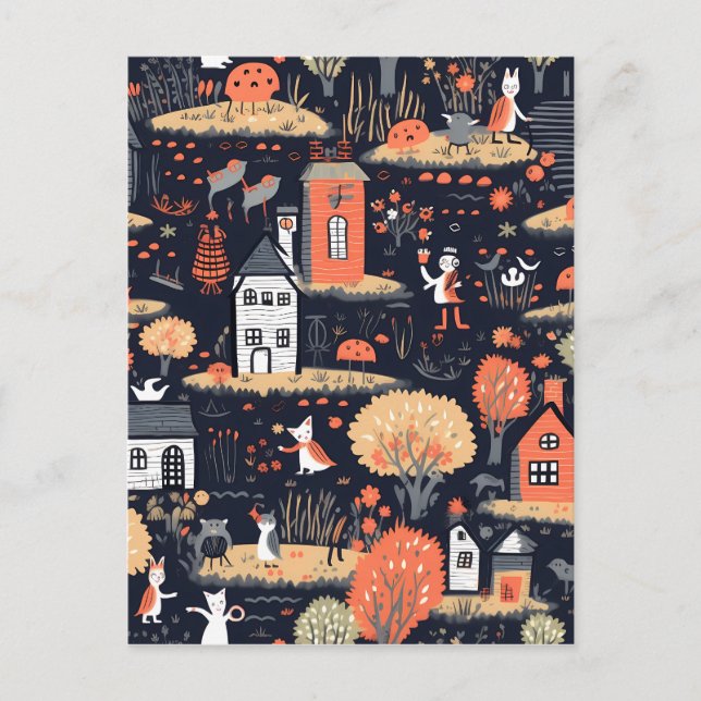 Halloween Town Poster Vykort (Framsida)