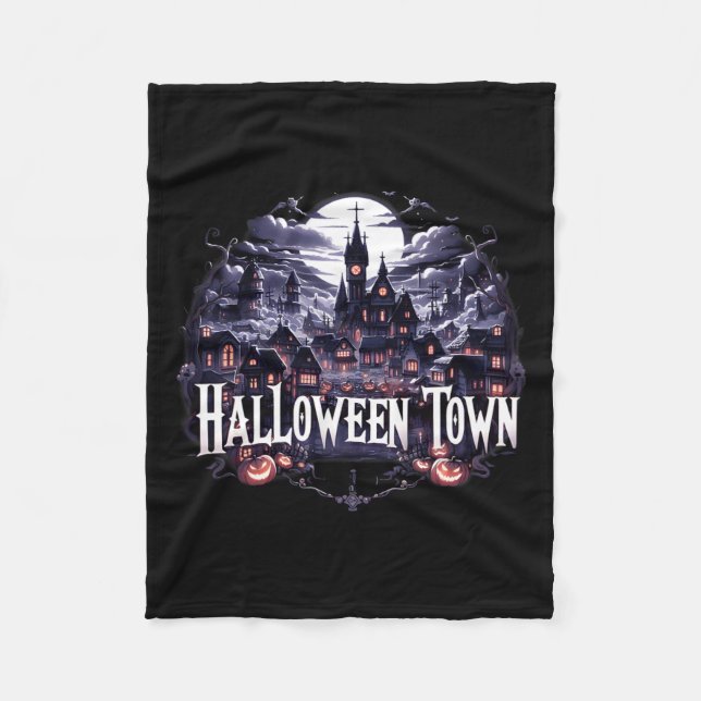Halloween Town Skeleton Ghost Pumpkin Halloween ti Fleecefilt (Framsidan)
