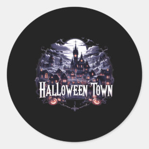 Halloween Town Skeleton Ghost Pumpkin Halloween ti Runt Klistermärke