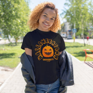 Halloween Town Universiteten Pumpkin Ansikte T Shirt