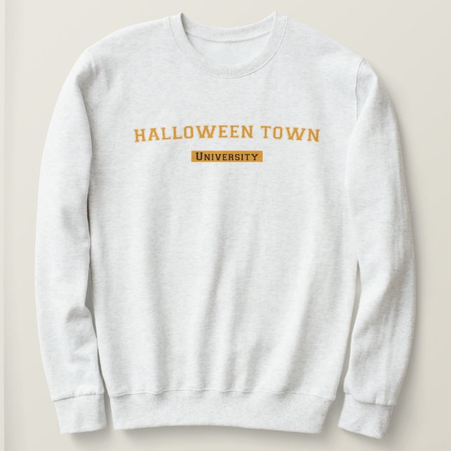 Halloween Town Universiteten White Sweatshirt Kvin T Shirt (Design framsida)