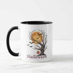 Halloween-träd och pumpa Jack-o'-Lantern Mugg