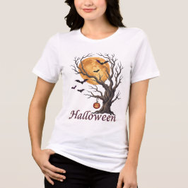 Halloween-träd och pumpa Jack-o'-Lantern T-shirt