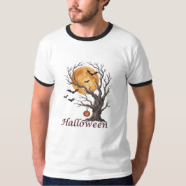 Halloween-träd och pumpa Jack-o'-Lantern T-shirt