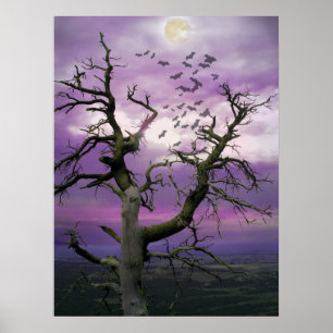 Halloween Träd Poster
