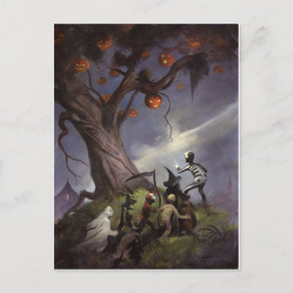 Halloween Träd Vykort