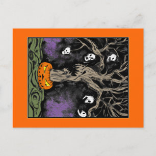Halloween Träd Vykort