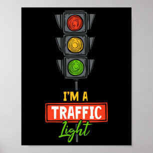 Halloween Traffic Light Jag är ett trafikljus Poster