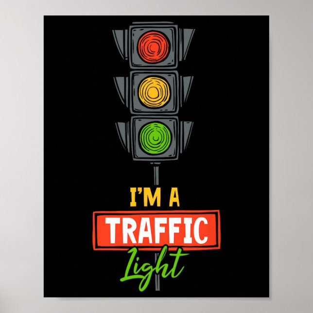 Halloween Traffic Light Jag är ett trafikljus Poster (Framsidan)
