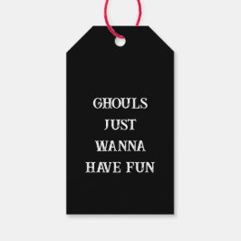 Halloween Tre Snygga Glada Spöken Svart Vitt Presentetikett
