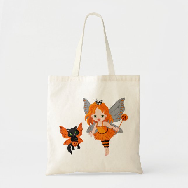 Halloween Treat Candy Fairy Gift Toit Bag Tygkasse (Framsidan)