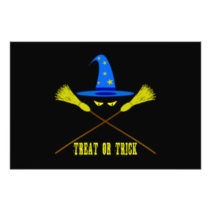 Halloween Treat eller Trick Black Fototryck