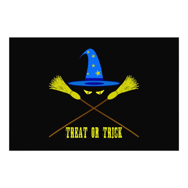 Halloween Treat eller Trick Black Fototryck (Framsidan)