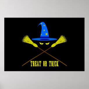 Halloween Treat eller Trick Black Poster