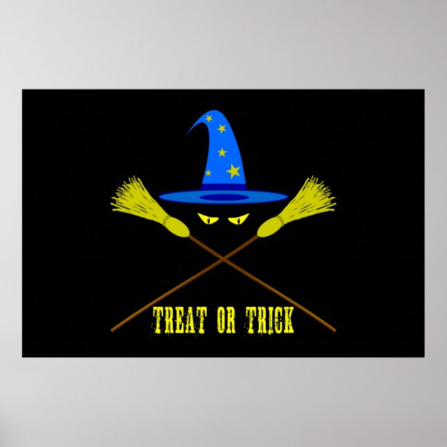 Halloween Treat eller Trick Black Poster (Framsidan)