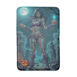 Halloween Treat eller Zombie Girlkompis w Brains Badrumsmatta