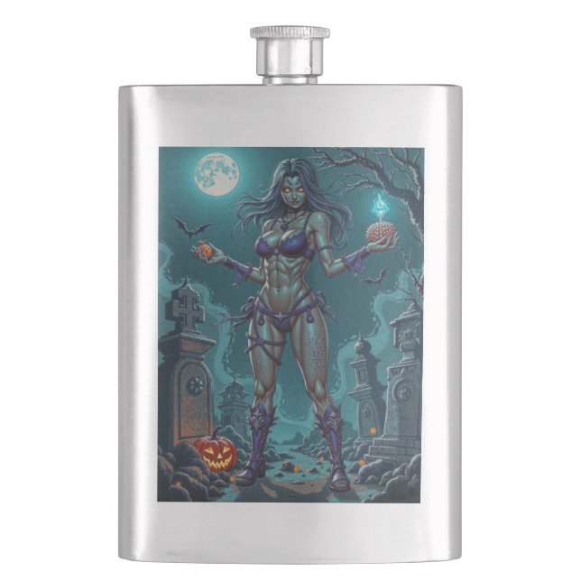 Halloween Treat eller Zombie Girlkompis w Brains Fickplunta (Framsidan)