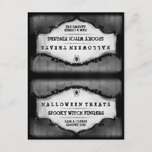 Halloween Treat Food Tält Card - Grått & Black Vykort